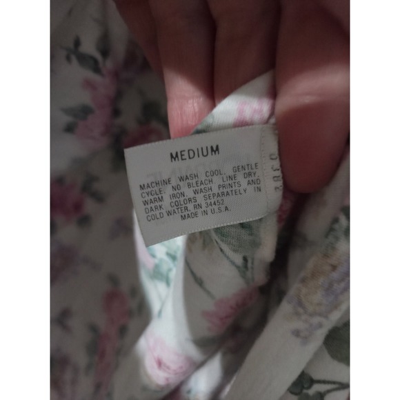 Vintage Lorraine Floral Sleeveless  Nightgown With Lace Trim, Medium - Picture 5 of 6